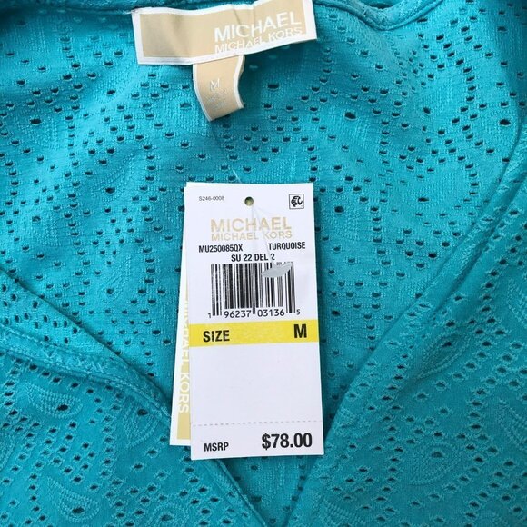 MICHAEL KORS $78 EYELET WRAP TOP MD NEW WITH TAG - Picture 6 of 6